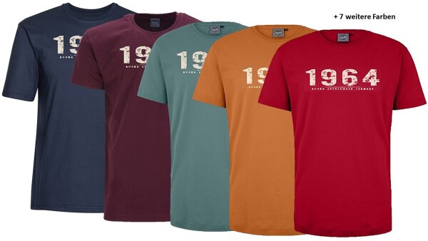 Übergrößen T-Shirt AHORN SPORTSWEAR 12 Farben Vintage Number beige 3XL-10XL