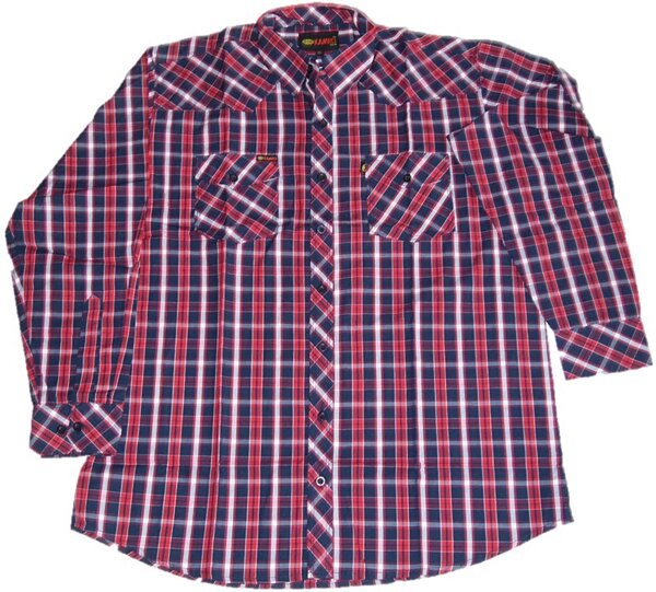Übergrößen Herrenhemd KAMRO Blau/Rot/Weiß kariert 12XL