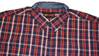 Übergrößen Herrenhemd KAMRO Blau/Rot/Weiß kariert 12XL