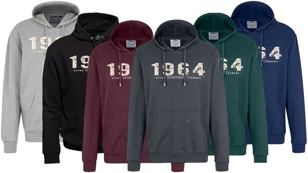 Übergröße Kapuzen-Sweatshirt AHORN SPORTS Vintage Number beige 6 Farben 3XL-10XL