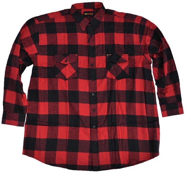 KAMRO Übergrößen Flanell-Hemd im Holzfäller Stil Rot/Schwarz kariert 12XL