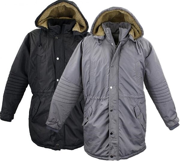 Übergrössen Schicker Winterparka LAVECCHIA in Schwarz oder Grau LV-700
