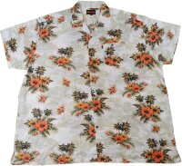 KAMRO Übergrößen Herren-Hawaiihemd Altweiß/Grün/Orange 8XL