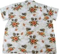 KAMRO Übergrößen Herren-Hawaiihemd Altweiß/Grün/Orange 8XL