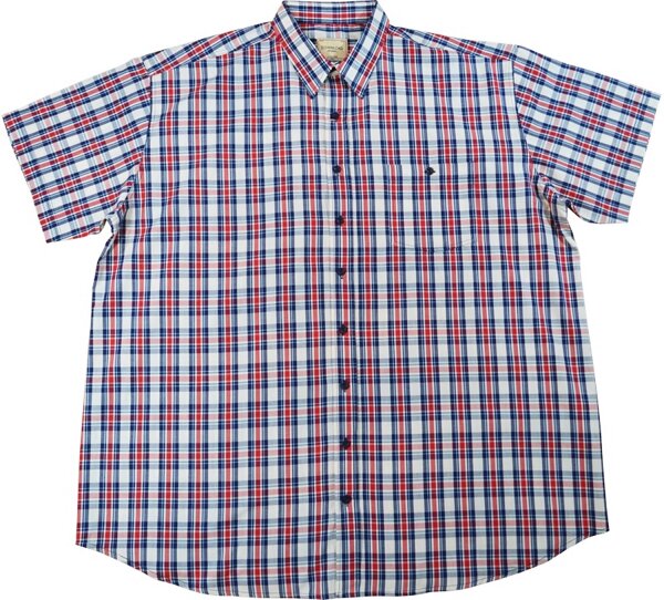 KAMRO Übergrößen Kurzarm-Herrenhemd Rot/Blau/Beige kariert Download 10XL