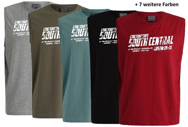 Übergrößen Tanktop AHORN SPORTSWEAR 11 Farben Druck Lone Star weiß 3XL-10XL