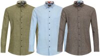 REDMOND Langarm-Leinenhemd Brusttasche 3 Farben 2XL-3XL...