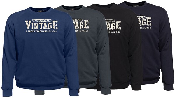 Übergrößen Sweatshirt AHORN SPORTSWEAR Vintage beige 4 Farben 3XL-10XL