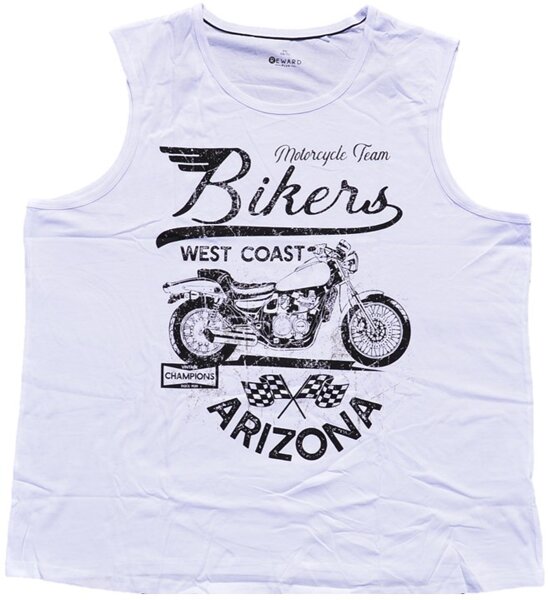 Übergrößen Tanktop Trägershirt Top Biker Weiß 4XL