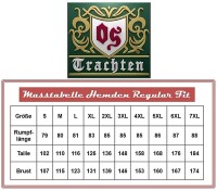 OS Trachten Kurzarmhemd mit Trachten-Stickerei  3XL-6XL