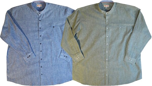 KAMRO Übergrössen Herrenhemd Leinenanteil 2 Farben 3XL-14XL