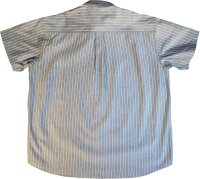 KAMRO Übergrößen Kurzarm-Herrenhemd Hellgrau mit weißen Nadelstreifen 3XL-14XL
