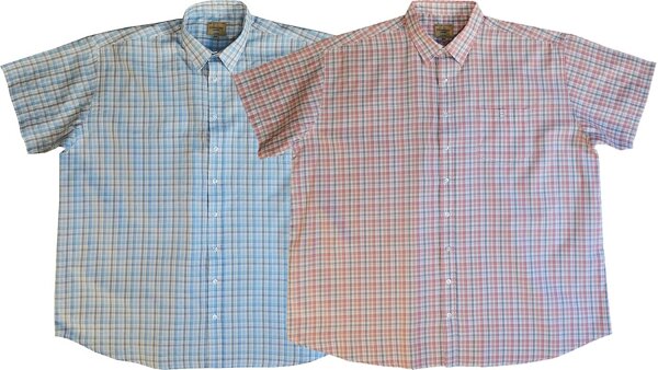 Übergrößen Kurzarm-Herrenhemd Download by KAMRO 2 Farben kariert 6XL-14XL