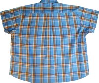 Übergrößen Kurzarm-Herrenhemd Download by KAMRO Blau/Braun/Grün kariert 9XL-12XL