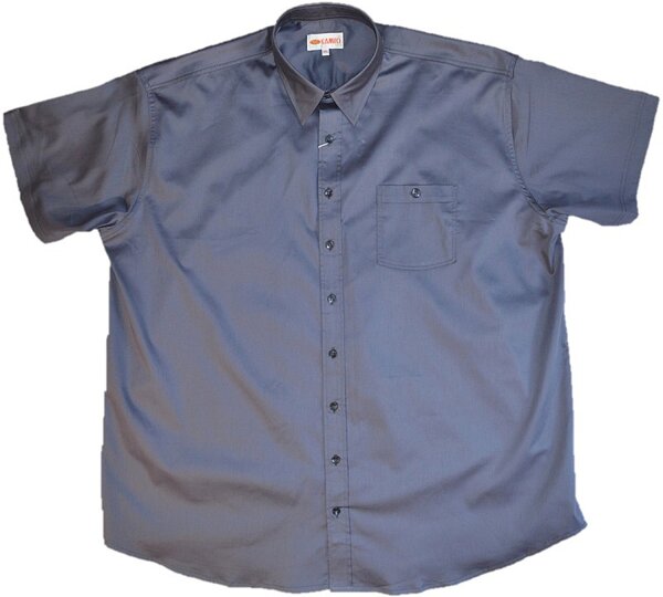 KAMRO Übergrößen Kurzarm-Herrenhemd Dunkelgrau mit Seidenglanz 3XL-14XL
