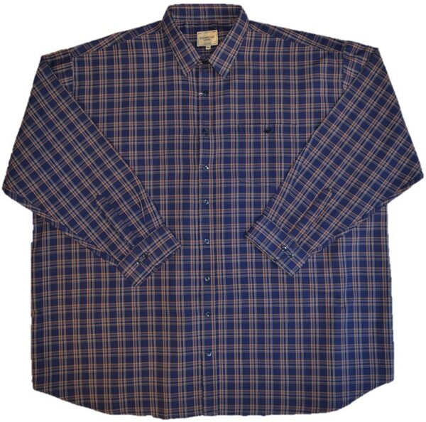Übergrößen Herren-Hemd Download by KAMRO Blau/Braun/Beige kariert 7XL-14XL