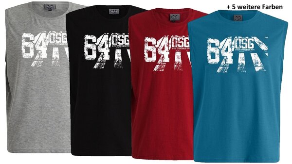 Übergrößen Tanktop AHORN SPORTSWEAR 9 Farben Druck OSG 64 weiß 3XL-10XL