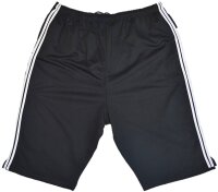 KAMRO Übergrößen 3/4 Bermuda schwarz mit weißen Streifen und Wappen 8XL-15XL