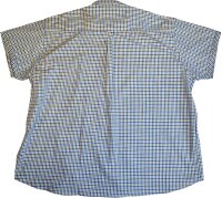KAMRO Übergrößen Kurzarm-Herrenhemd Blau/Gelb/Weiß kariert 8XL