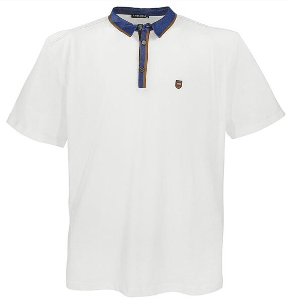 Übergrössen Hippes Polo-Shirt Kurzarm LAVECCHIA Weiß 5XL