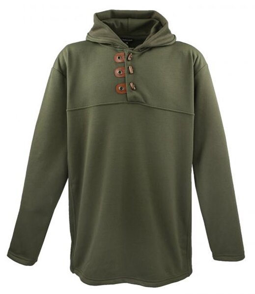 Übergrössen Sweatshirt mit Kapuze und Knopfleiste LAVECCHIA Khaki LV-605