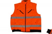 Übergrößen Arbeitsjacke 2 in 1 marc & mark Reflektorstreifen Orange 5XL