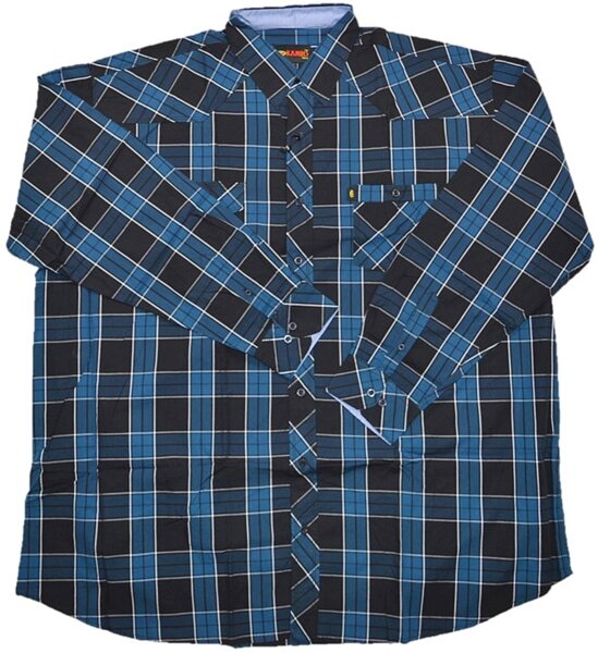 Übergrößen Herrenhemd KAMRO Blau/Navy/Weiß kariert 5XL-12XL