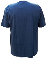 Übergrößen Tolles Basic T-Shirt RAMMBOCK Navy mit Stickerei V-Neck 8XL