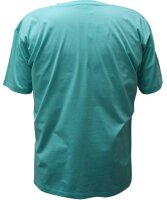 Übergrößen Tolles Basic T-Shirt RAMMBOCK Türkis mit Stickerei V-Neck 8XL