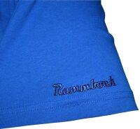 Übergrößen Tolles Basic T-Shirt RAMMBOCK Stahlblau mit Stickerei V-Neck 8XL