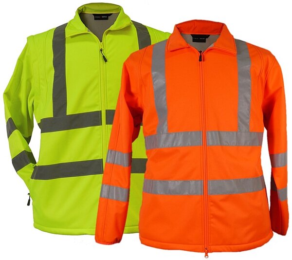 Übergrössen Arbeits-Softshelljacke/-weste marc & mark Reflektorstreifen 3XL-12XL