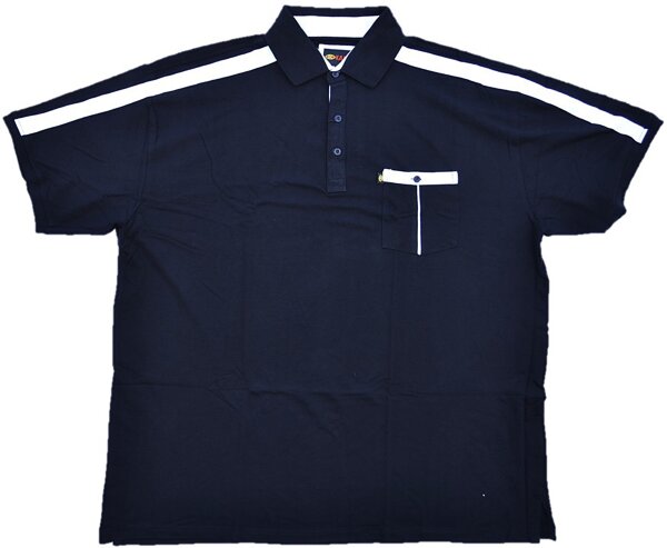 Übergrößen Tolles KAMRO Poloshirt Piqué Schwarz/Weiß mit Brusttasche 10XL