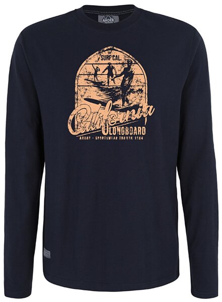 Übergrößen Longshirt California Longboard beige AHORN SPORTSWEAR Navy 6XL