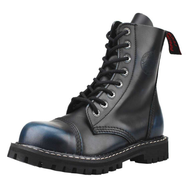 ANGRY ITCH-8-Loch Blau Rub-Off Ranger Armee Lederstiefel mit Stahlkappe  EU36-48