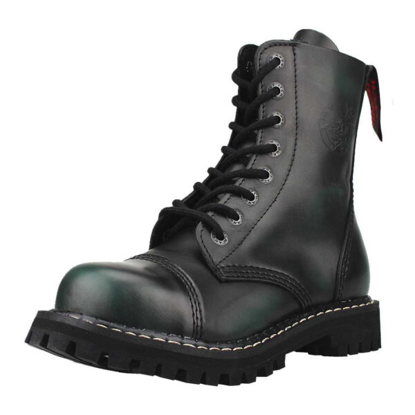 ANGRY ITCH-8-Loch Grün Rub-Off Ranger Armee Leder Stiefel Stahlkappe  EU36-48