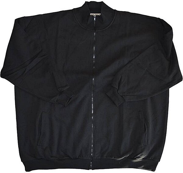 Übergrößen Designer Sweatjacke / Sweatblouson Zipper HONEYMOON Schwarz 15XL