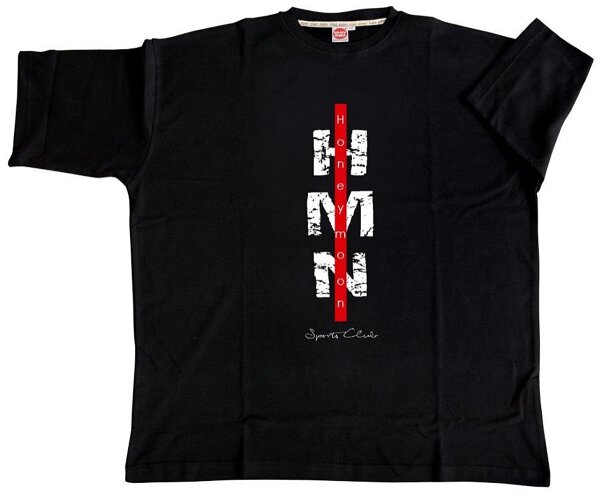 Übergrößen T-Shirt HONEYMOON Sports Club Schwarz 5XL -10XL