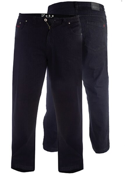 Übergrößen Jeans Duke Clothing London BALFOUR Schwarz W48-W60, L32-L34