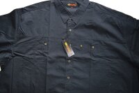 Übergrößen Kurzarm-Jeanshemd KAMRO Twill Schwarz 7XL