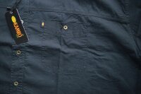 Übergrößen Kurzarm-Jeanshemd KAMRO Twill Schwarz 8XL