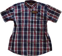 Übergrößen Kurzarm Hemd KAMRO Navy Rot...