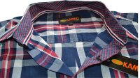Übergrößen Kurzarm Hemd KAMRO Navy Rot Grau kariert 6XL, 7XL