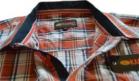 Übergrößen Kurzarm Hemd KAMRO Orange Weiß Schwarz kariert 5XL-7XL