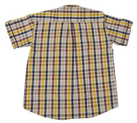 Übergrößen Kurzarm Hemd KAMRO Gelb/Navy/Braun/Weiß kariert 7XL