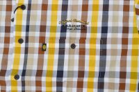 Übergrößen Kurzarm Hemd KAMRO Gelb/Navy/Braun/Weiß kariert 7XL