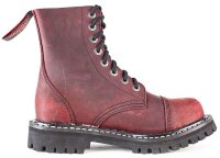 ANGRY ITCH-8-Loch Vintage Bordeaux Ranger Leder Stiefel Stahlkappe  EU36-48