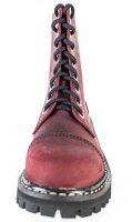 ANGRY ITCH-8-Loch Vintage Bordeaux Ranger Leder Stiefel Stahlkappe  EU36-48