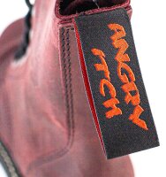 ANGRY ITCH-8-Loch Vintage Bordeaux Ranger Leder Stiefel Stahlkappe  EU36-48
