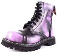 ANGRY ITCH 8-Loch Violett Rub-Off Ranger Leder Stiefel...