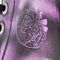 ANGRY ITCH 8-Loch Violett Rub-Off Ranger Leder Stiefel Stahlkappe EU36-48
